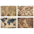 Nautical Maps Table Placemats Set of 4 Place Mats Linen Wipeable Placemats Waterproof Rectangle Table Mat for Kitchen Dining Dinner 18 X 12 Inch - color: Nautical Maps
