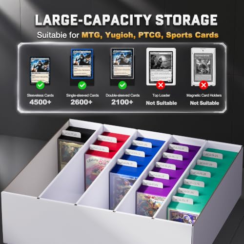 ZLCA 5 Row Trading Card Storage Box, 4000+ Standard Cardboard Storage Box - color: Standard, size: 5 Row