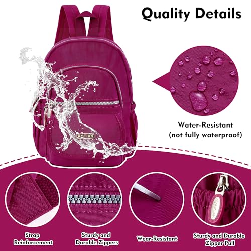 AOTIAN Mini Backpack for Women, Lightweight Sturdy Nylon Small Daypack - color: Mini Hot Pink