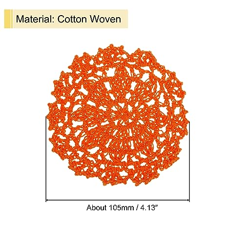 uxcell Fabric Coasters, 8pcs 4" with Floral Pattern Orange - color: Orange