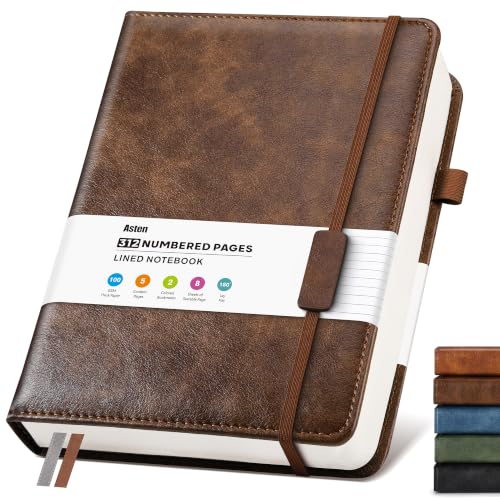 Lined Hardcover Leather Journal Notebook: A4 Journal for Men, Dark Brown - color: Dark Brown, size: 8.5"x11"
