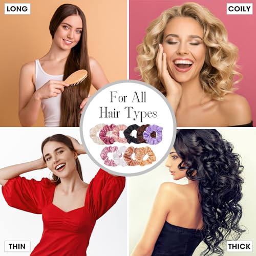 Hoteam 200 Pcs Satin Hair Scrunchies Bulk Ponytail Holders, Fresh Color - color: Fresh Color