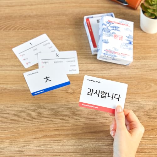 Hangul Flashcards – Learn to Read Korean Hangul Fast | Alphabet Study Deck with Pronunciation & Examples | Korean Alphabet for Beginners & Students