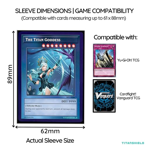 TitanShield Small Japanese Card Sleeves, Black (150 Sleeves) - Fits YuGiOh - color: Black