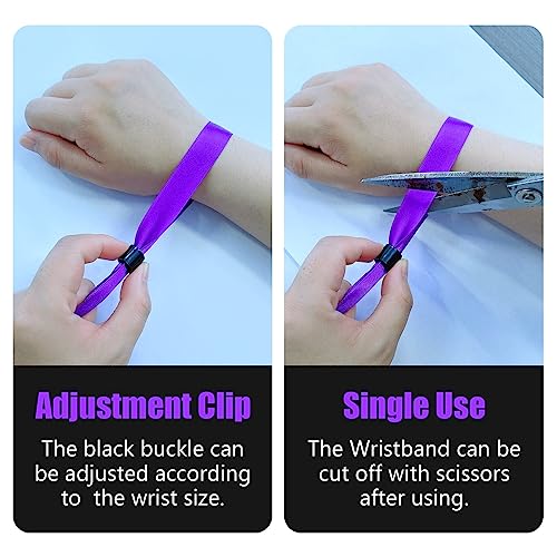 100 Pcs Cloth Wristbands, Disposable Wristbands for Events(Purple) - color: PURPLE1