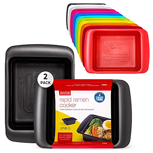 Rapid Ramen Cooker - Microwave Ramen in 3 Minutes - BPA Free and Dishwasher Safe | Perfect for Dorm, Small Kitchen, or Office (2-Pack,Black) - color: Black, size: 2 Pack Standard