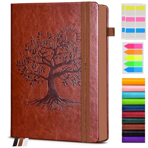 PAIBAS Lined Journal Notebook with 300 Page Numbered Pages, Vintage Leather - color: Brown, size: B5 (7in x 10in)