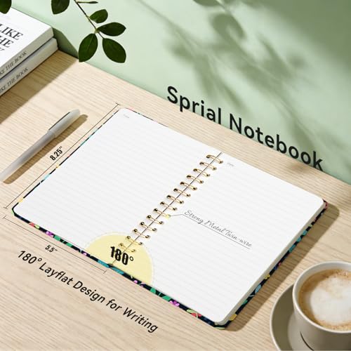 Lined Spiral Journal Notebook for Work A5, 160 Pages, Flowers in Full Bloom - color: Flower1