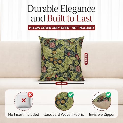 William Morris Leicester Tapestry Throw Pillow Cover 16 x 16 in - color: Leicester