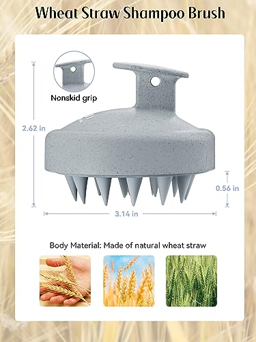 HEETA Scalp Massager Hair Growth Scrubber for Dandruff Removal Hair Care - color: New Grey