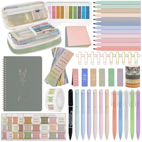 HRFGWDD 96-Piece Bible Study Supplies, Journaling Kit for Women, Green - color: 96PCS-GRENN