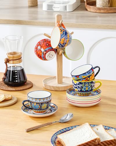 vancasso 8oz Bohemian Porcelain Cappuccino Cups, 6-Piece Set, Lead-free