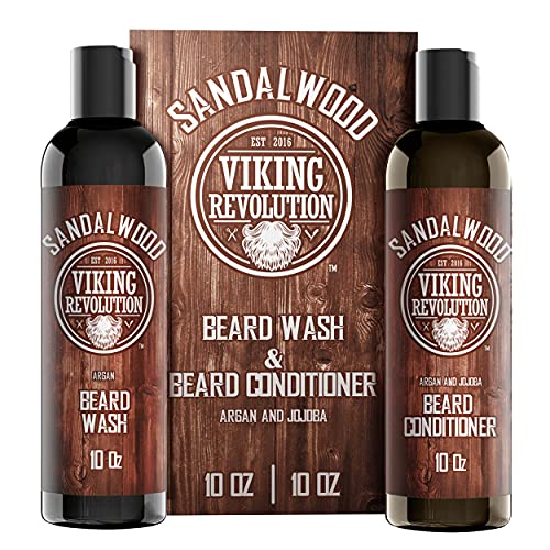 Viking Revolution Beard Wash & Conditioner Set - Sandalwood - 10 oz - size: 10 Fl Oz (Pack of 2)
