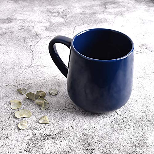 Bosmarlin Large Glossy Ceramic Coffee Mug, Tea Cup for Office and Home, 18 oz, Suitable for Dishwasher and Microwave, 1 Pack (Royal Blue) - color: Royal Blue