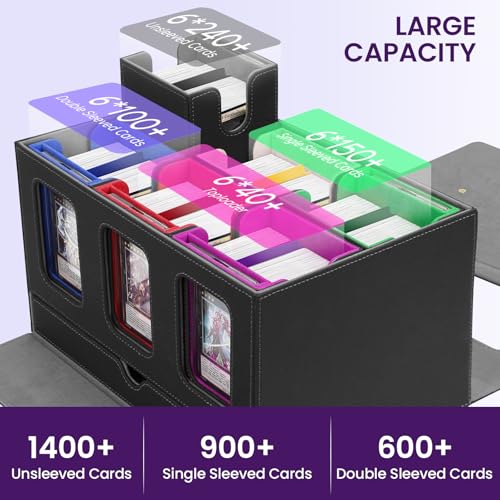 Commander Deck Box, 6 Modular MTG Card Storage Case with Dice Tray - color: Multicolored, size: 7-IN-1 Standard