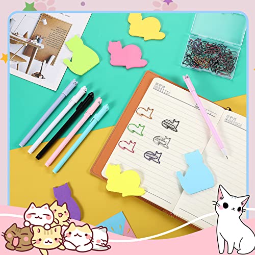 Nezyo 42 Pack Cat Stationery Set,Cats Sticky Note, Cute Cat