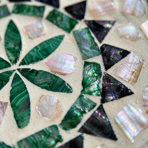 7.5" Mother of Pearl Shell Placemat, Round Decorative Charger Plate - color: Bohemia