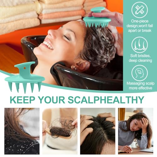 Hair Brushes with Scalp Massager Shampoo Brush, Silicone Hair Scrubber with Soft Bristles for Shower, Wet(Blue) - color: Blue