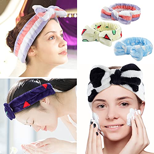 LAXIZAR 10 PCS Bow Headbands Shower Spa Headbands Headwraps for Women