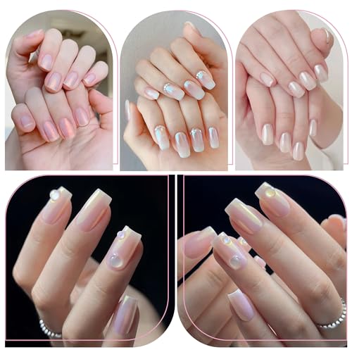 Artdone 8 Jars Chrome Nail Powder Dip Magic White Pearl Kit Silver Mirror - color: 8 Colors Pearl Chrome