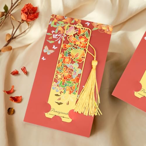 Kinsound Flower Book Mark with Tassel for Reading Women, Pretty Cute Hollow Butterfly Book Markers for Women, Men, Kids, Teachers, Students, Reading Accessories Gifts for Book Lovers（3PCS-Styple A） - style: Flower A