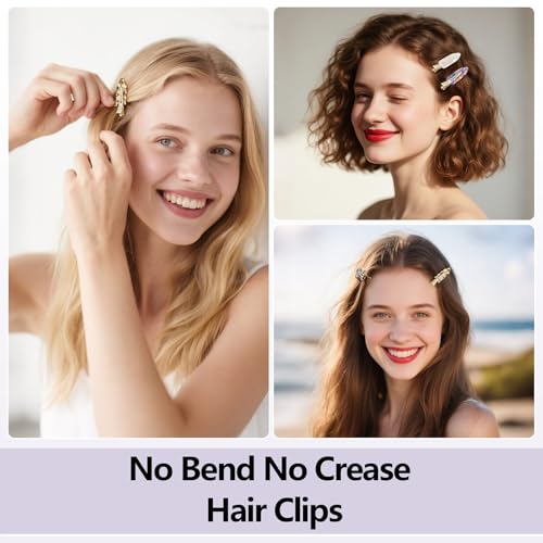 YIERSO 8 Pcs No Bend Hair Clips No Crease Makeup Duckbill Clip for Women