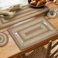 Homespice Cookie Dough Jute Braided Placemats, Rect 13x19 Set of 4 - color: Cookie Dough