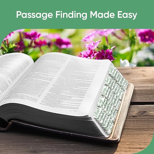 Essex Wares - Light Green Branches Bible Tabs, 80 Tabs for Women & Men - color: Light Green Branches