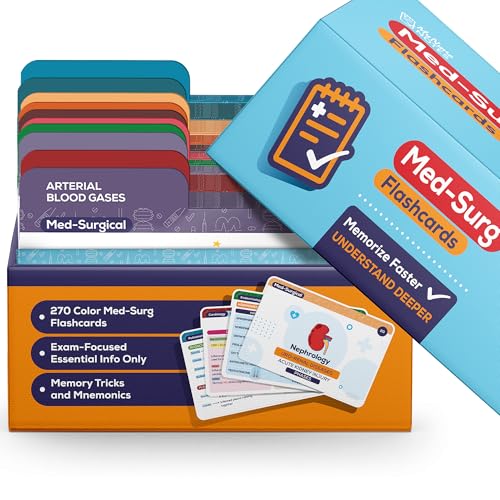 Med-Surg Flashcards for NCLEX – 270 Color-Coded Study Cards for RN & PN Nursing Students | Disease, Labs & Nursing Care in One | High-Yield Clinical Concepts, Visual Learning & Fast Recall