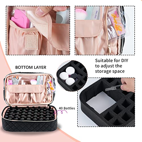 GR69N Nail Polish Organizer,Travel Nail Bag Organizer Case - color: Black01