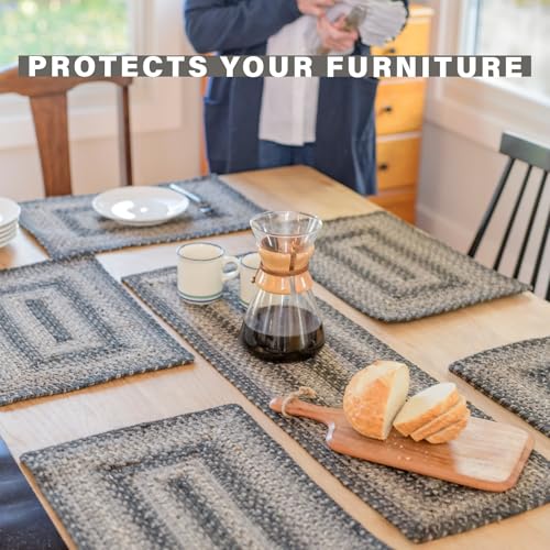 Homespice Flint Hill Jute Braided Placemats, Rect 13x19 Set of 4 - color: Flint Hill