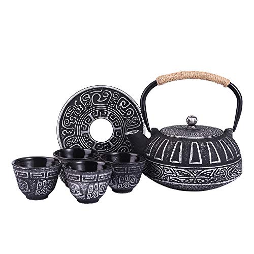 Japanese Style Cast Iron Teapot Set Tetsubin Kettle with Infuser - color: Eight