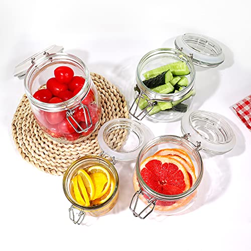Betrome 25 oz 6 Pack Clear Glass Jars With Airtight Lids, Preserving Jars