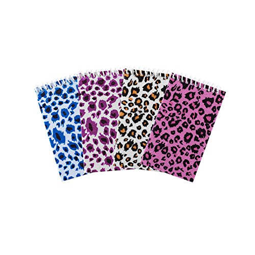Super Z Outlet Multi-Color Assorted Plush Felt Animal Tiger Cheetah Print Design Spiral Bound Notebook Pads for Children Classroom, Party Favors, Note Paper (12 Pack)
