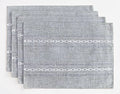 Wracra Cotton Linen Place Mats, Grey Embroidered Placemats Set of 4 - color: Hemstitched Grey, size: Placemats(Set of 4)