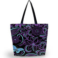 Beach Tote Bags Travel Shopping Bag With Zippered for Women - color: Purpleline