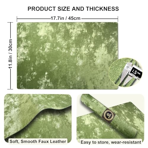 Faux Leather Placemats Set of 4, 11.8"x17.7", Forest Green - color: Forest Green, size: Set of 4