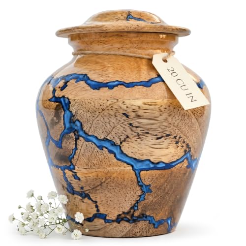 Mini Cremation Handmade Urn | 20 Cu Inches | SharingSmall Portion of Ashes | Small Wooden Keepsake Urn for Human Ashes | Decorative Memorial Ashes Keepsake - size: Small
