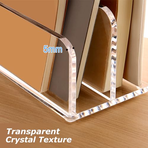 SANRUI Acrylic Mail Sorter Desktop Organizer Holder, 2 Compartments Clear - size: 2 Laddered Compartments