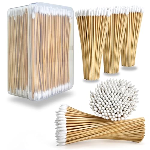 500Pcs 6 Inch Bamboo Cotton Swabs Long Cotton Tipped Applicators - color: B-500 PC Pointed in Box