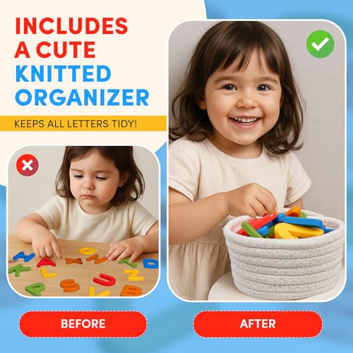 JoyCat Soft Silicone Magnetic Alphabet Letters, 26 Uppercase(Vibrant Color) - color: Vibrant Color