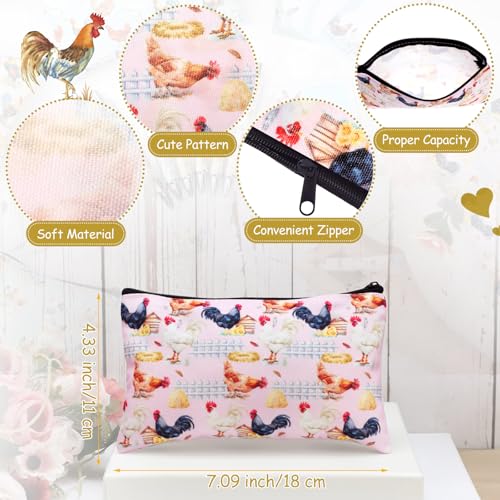 Eaasty 20 Pieces Chicken Gift Set Sticky Notes with Roosters Chicken Pens, Pencil Bags Makeup Bags, 3 x 4 Inches Cute Note Pads, Funny 1.0 mm Ballpoint Pens, Office Supplies for Women - style: Chicken