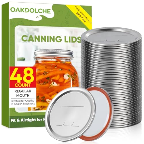 48 Pcs Regular Mouth Mason Canning Jar Lids(70mm) - size: 70# Lid 48P