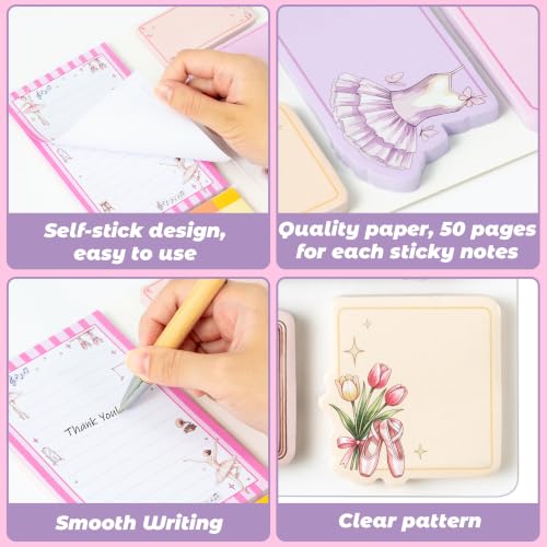 Xqumoi Ballet Dance Teacher Sticky Note Set for Office School Gift Supply - color: 1pack-dance Teacher
