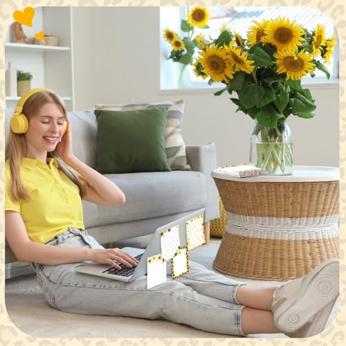 Gilprop 24 Pcs Sunflower Sticky Notes Gift, Cartoon Self Stick Notepads - style: Sunflower
