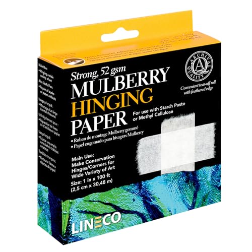 Lineco Mulberry Hinging Paper, White, 1 Inch x 100 Feet