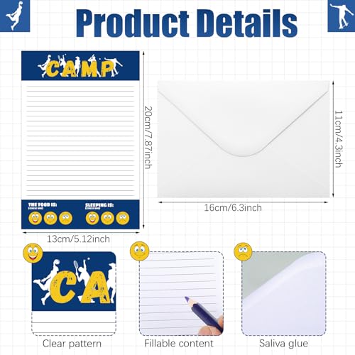 80 Pcs Camp Stationery Set, Paper and Envelopes, Fresh - style: Fresh