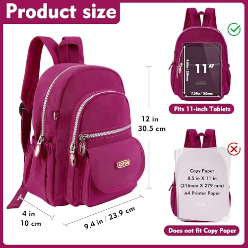 AOTIAN Mini Backpack for Women, Lightweight Sturdy Nylon Small Daypack - color: Mini Hot Pink