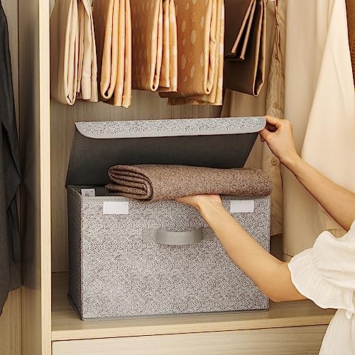GRANNY SAYS Memory Keepsake Storage Box, Fabric Storage Bins with Lids - color: Ash Gray, size: Large