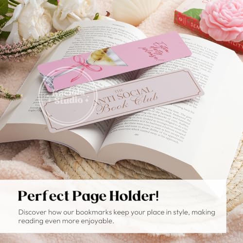 Kaciola Studio 10 PCS Pink Bow Bookmarks,Funny Bookmarks for Women,Double Sided Pink Romance Booklover Gifts,Cute Gifts for Romance Reader Friends Girls - color: Pink Bow